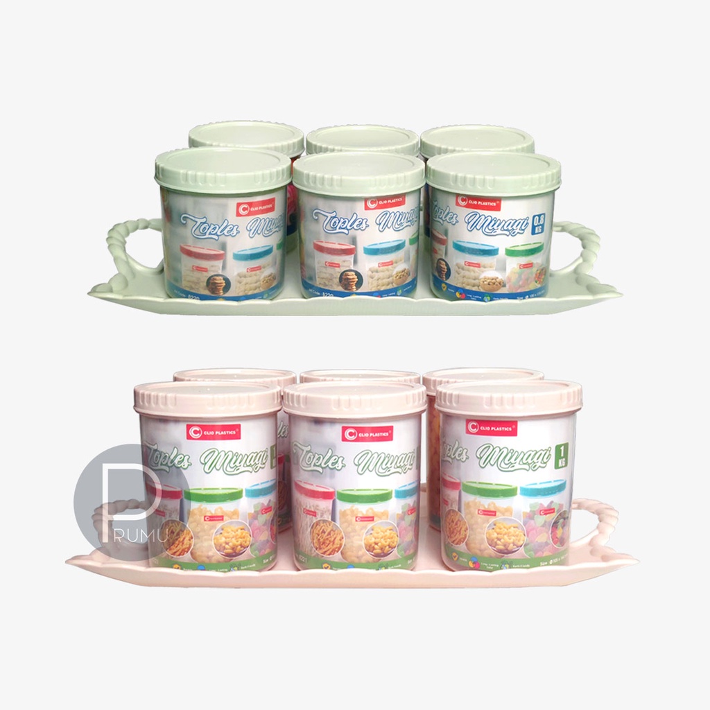 Toples Plastik Serbaguna - Toples Kue Bening - Toples Makanan - Toples Cemilan - Food Container - Miyagisei