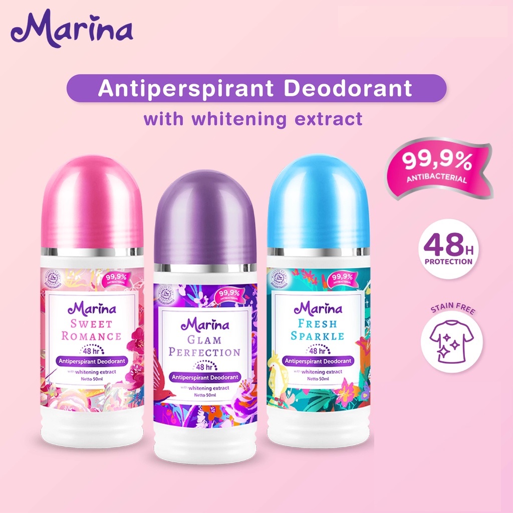 [50ml] Marina Antiperspirant Deodorant Roll On | Deodoran