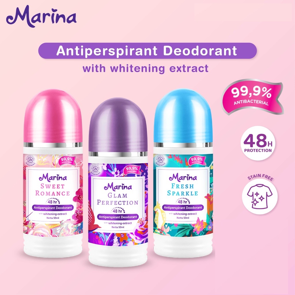 [50ml] Marina Antiperspirant Deodorant Roll On | Deodoran