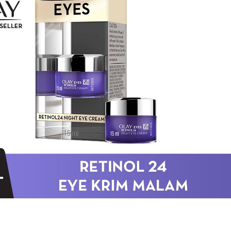 ♣ Olay Krim Mata RETINOL 24 Anti Aging Skincare Malam, Eye Cream 15ml ➹
