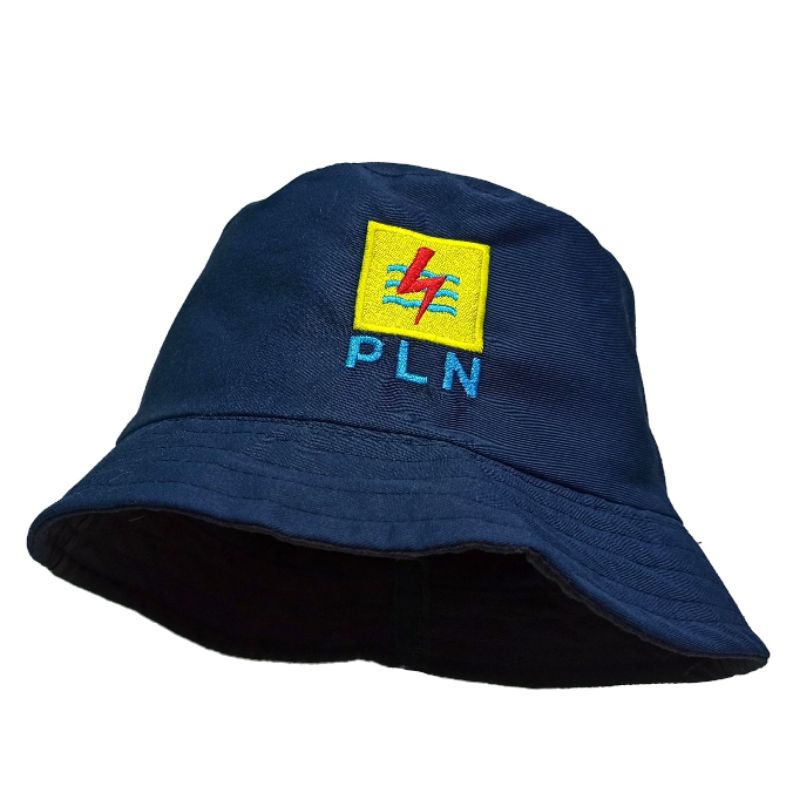 Topi PLN Listrik Bordir Logo Indonesia Power 5 Panel Baseball Cap Bucket Hat Five Teknisi Tekhnisi