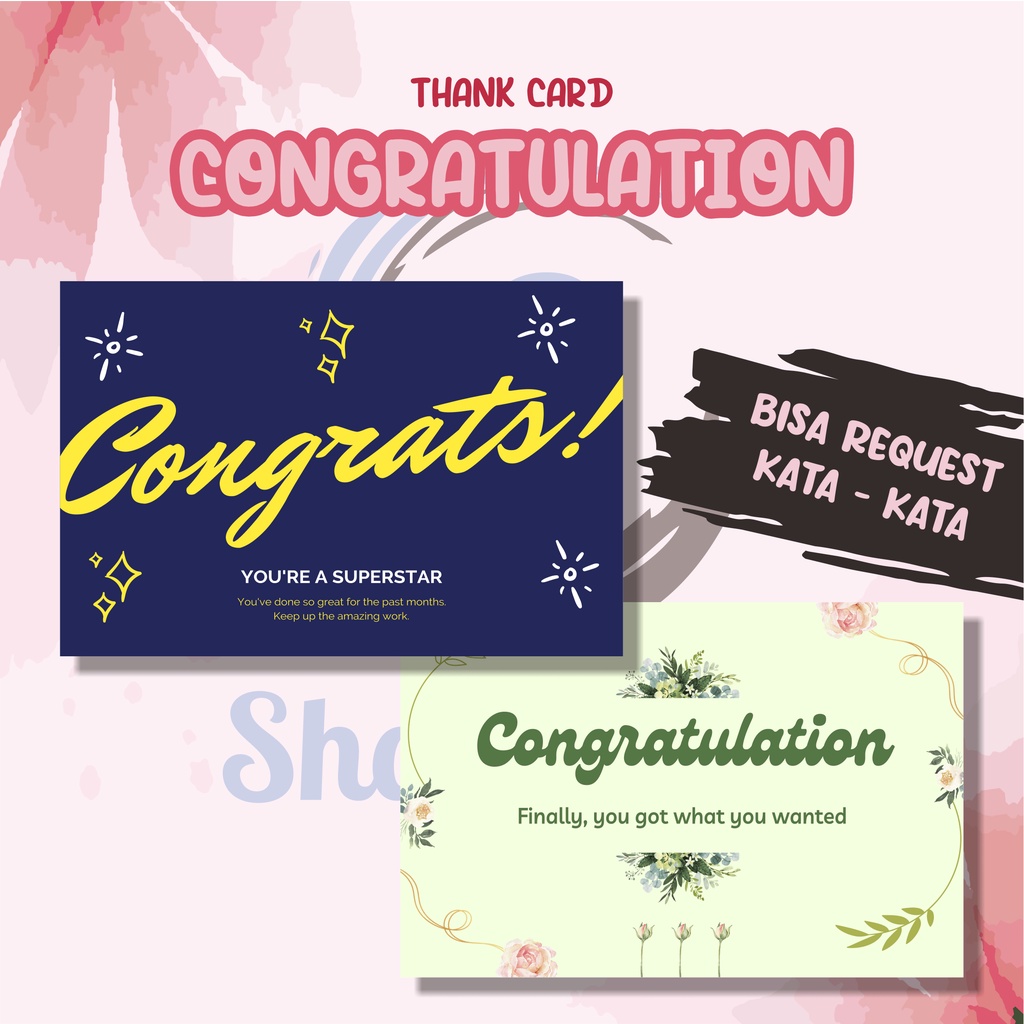 Kartu Ucapan Online Shop CONGRATULATION / Kartu Ucapan / Kartu Online Shop / Olshop Card