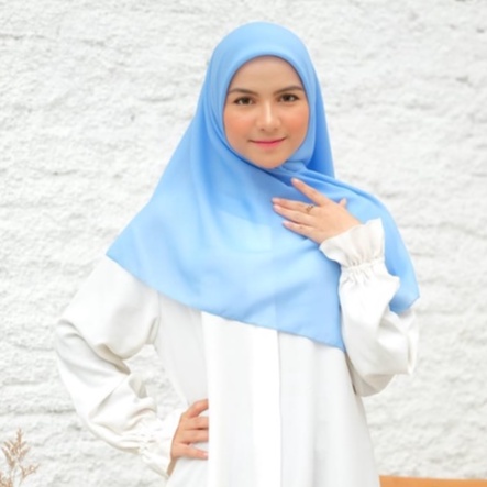 [ COD ] Bella Square 50 Warna Hijab Jilbab Segi Empat Baby Blue Premium