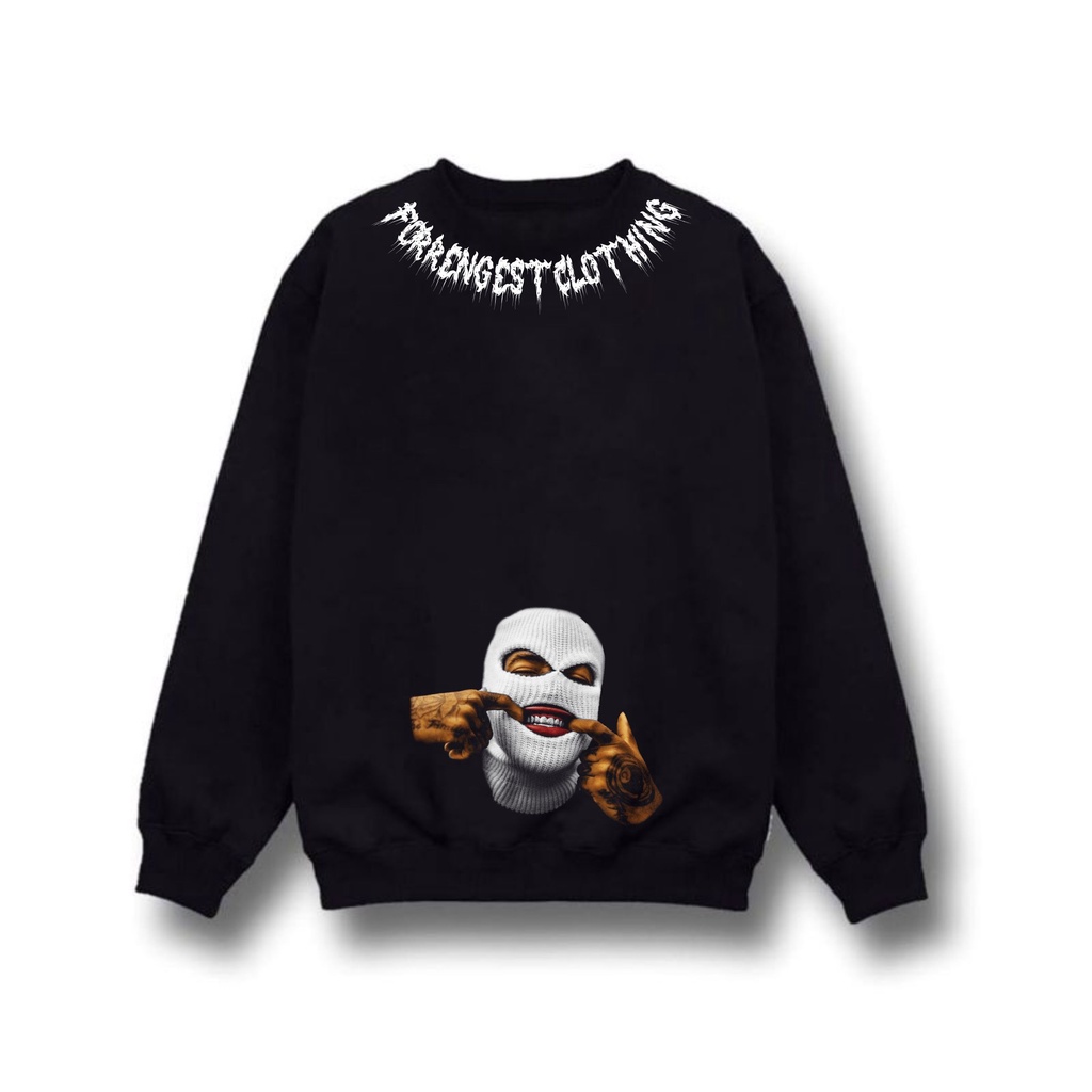 Sweater Crewneck Pria Wanita Distro Crewneck Best Crewneck Black Simple Quality Forrengest