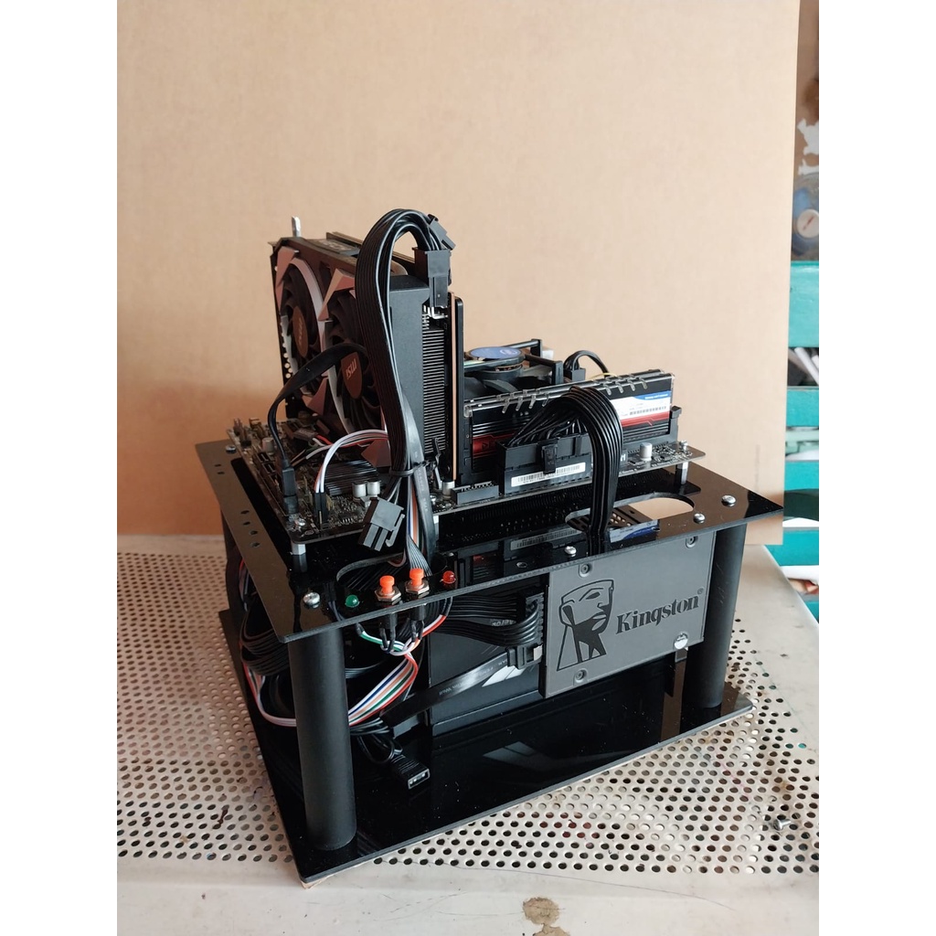 Casing Komputer Akrilik Micro ATX / ITX Open Air PC Acrylic Case mATX CPU