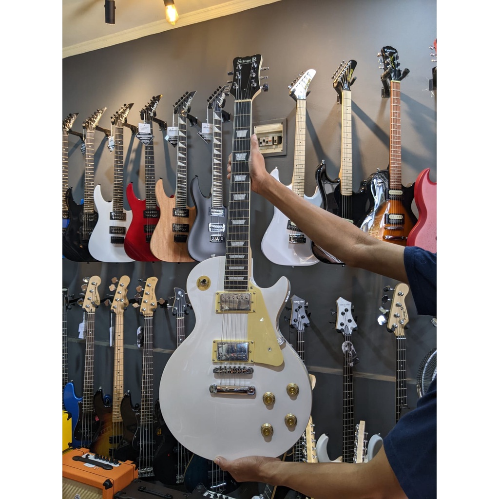 Stinger Les Paul Gitar White