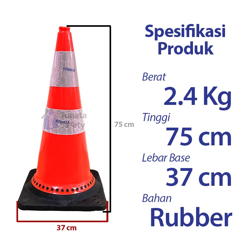 Safety Traffic Cone / Kerucut Lalu Lintas Tonata 2.4 Kg 2,4 Kg