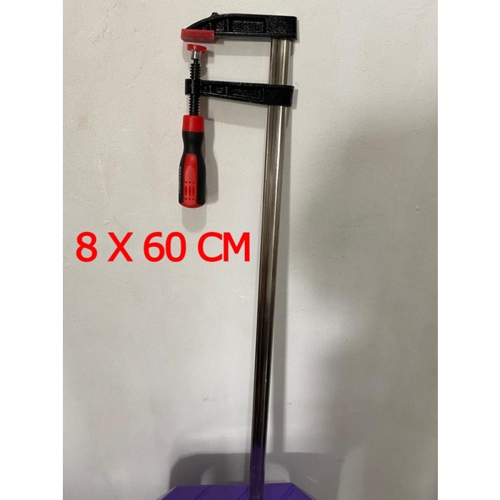F Clamp Klem Kayu 80Mm X 600 Mm Panjang 80Cm Alat Press Catok Kayu