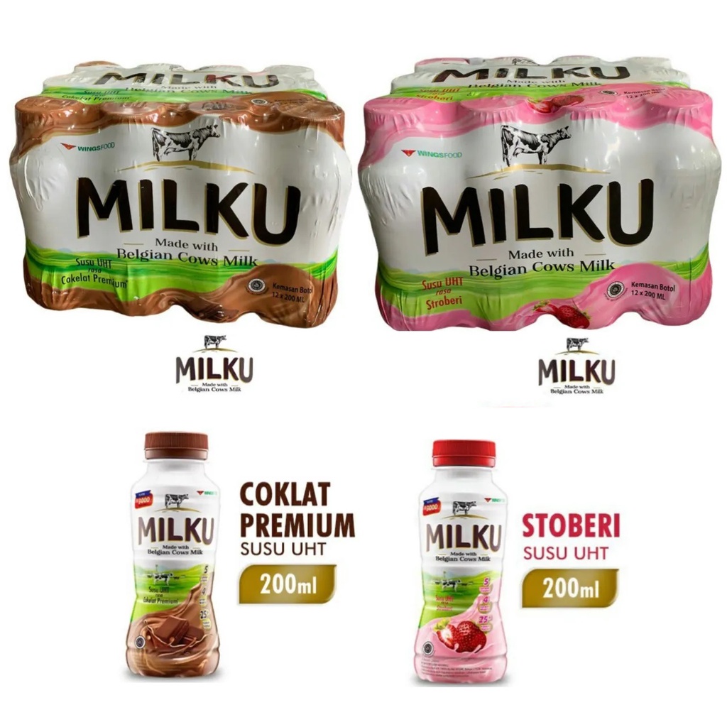 

MILKU BAL ISI 12 x 200ml SUSU UHT COKELAT STRAWBERRY ORIGINAL BELGIAN COW COKLAT STROBERI MINUMAN CEMILAN ANAK SEHAT GROSIR MURAH WINGSFOOD BOTOL PARCEL HAMPERS PARSEL BOX KARTON BALL