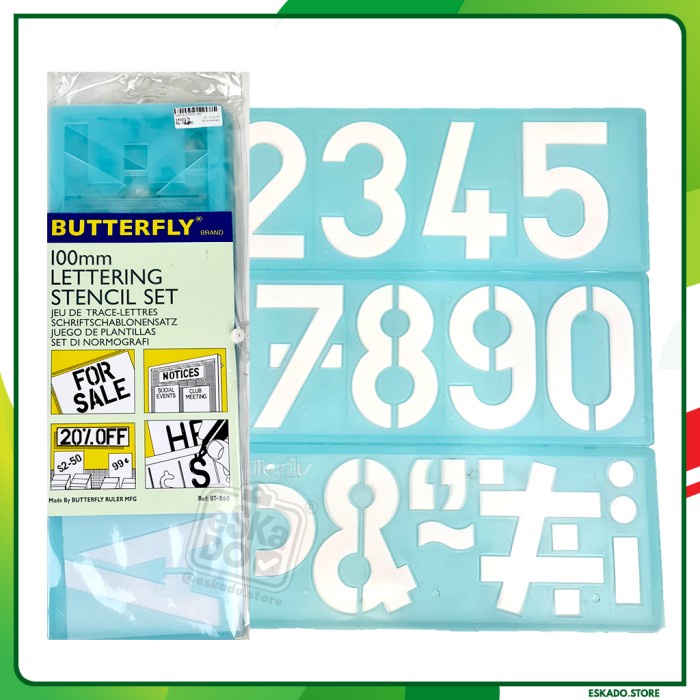 

Terlaris Lettering Stencil Set 100Mm Butterfly Stensil Cetakan Huruf Angka