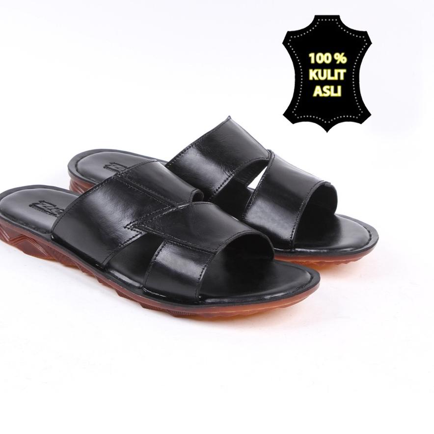 ☪ Zeintin - Sandal Pria Zeintin | Bahan Kulit | Fashion Pria Sandal Pria Kasual Formal KK ▲