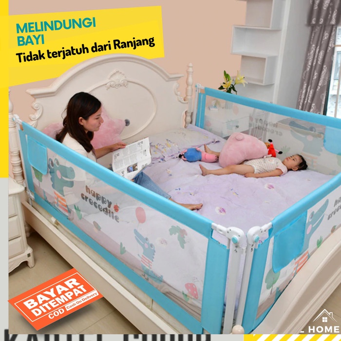 HOME Bedrail Baby Safe Pagar Kasur Pengaman Bayi Bed Guard Rail