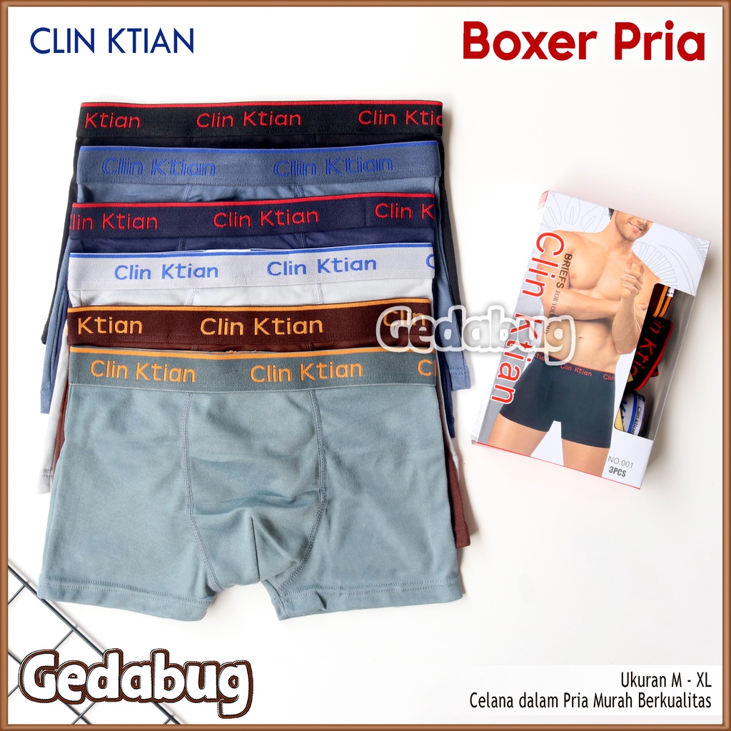 CD Boxer Pria ClinKtian | Celana dalam pria Supersoft Berkualitas | Gedabug