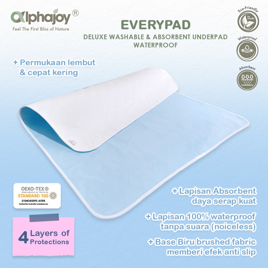 Alphajoy EVERYPAD Washable Absorbent Underpad Perlak Kain Waterproof