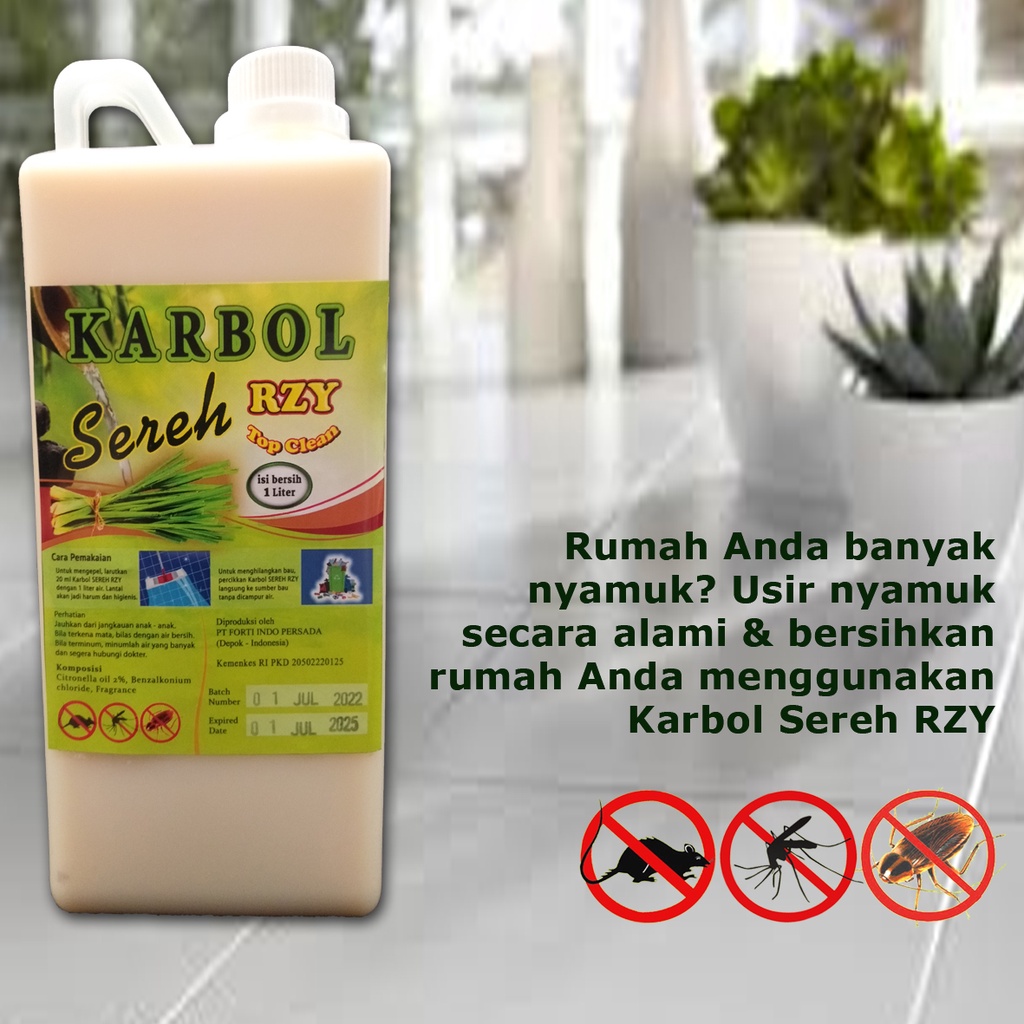 Karbol Sereh 1 Liter  Dengan Sereh Asli