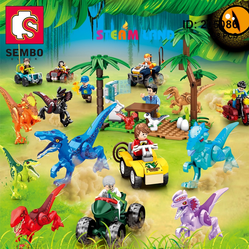 Sembo Block World Dinosaur - Minifigure dan Dinosaurus 205086 - 205093