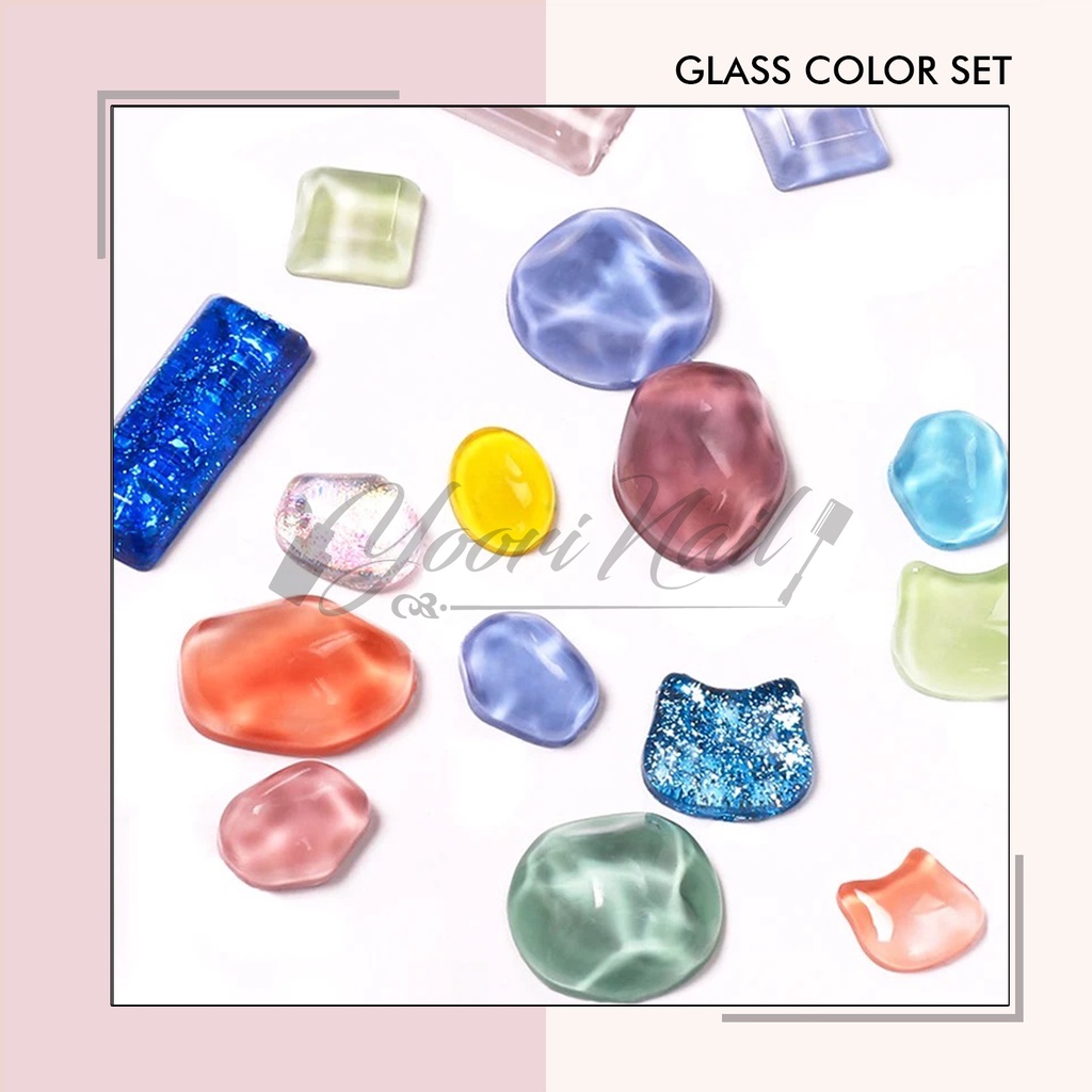 40pcs Glass color set 40 pcs display kutek nail art katalog warna kuku color chart