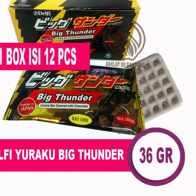 

⅍ Delfi Big Thunder 36gr Isi 12pcs X 36 gram Box Cokelat, Coklat Delfi Yuraku Tunder 12 X 36 gr Cookie Bar With Covered Chocolate ➧