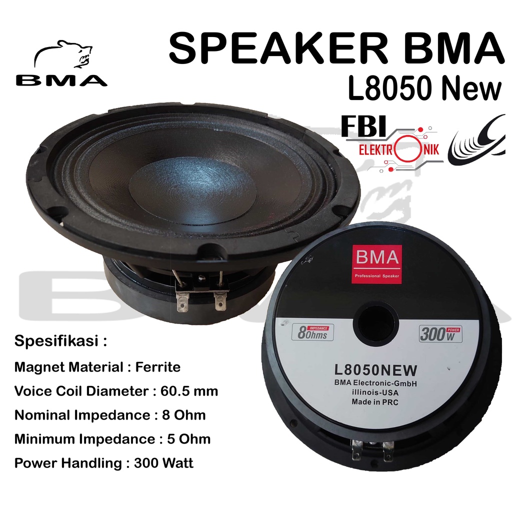 Speaker Komponen BMA L 8050 Spiker Komponen BMA L8050 Speker Komponen BMA L8050