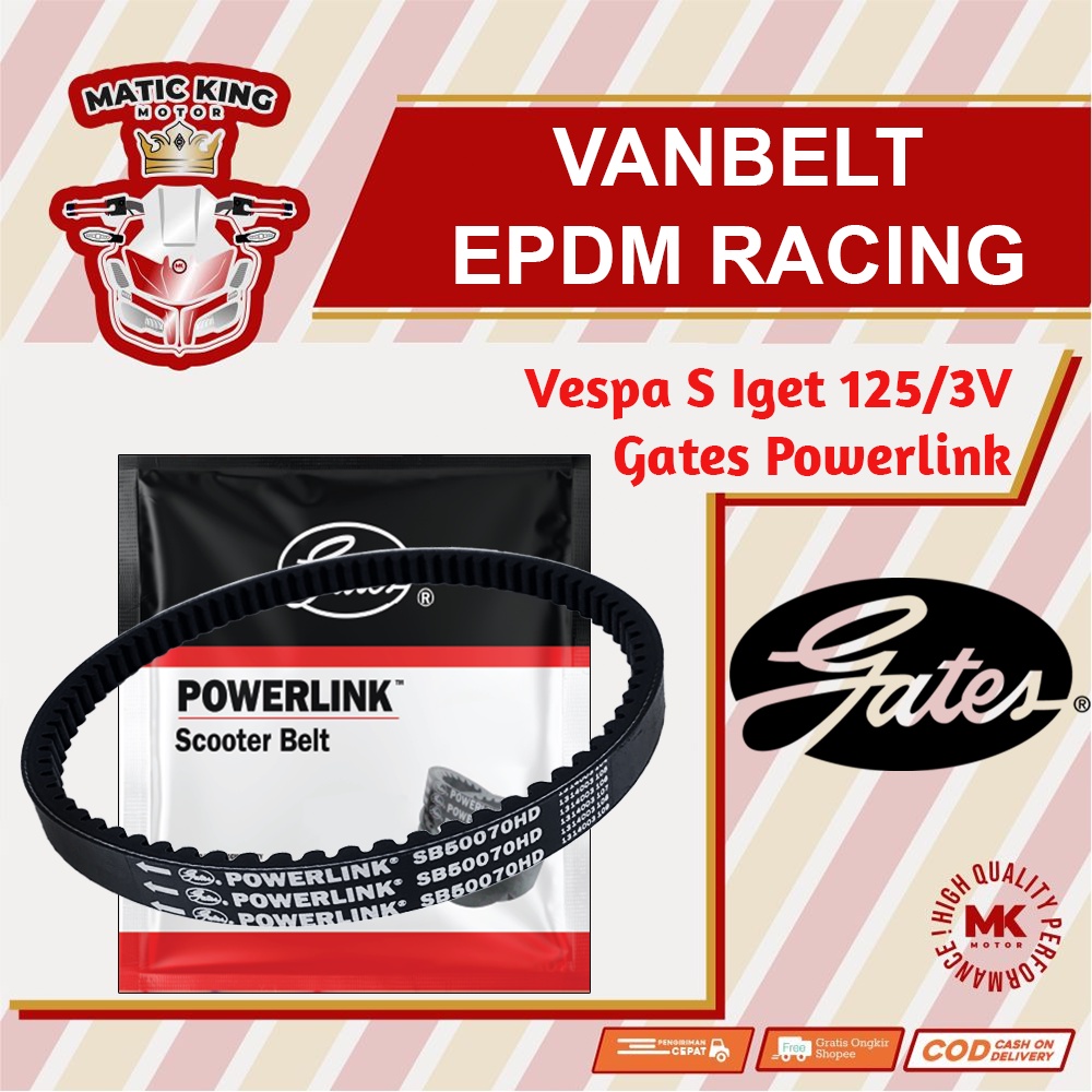 Vbelt V belt Vanbelt vespa matic Sprint LX 150 125 Primavera Gates Powerlink Made in Thailand