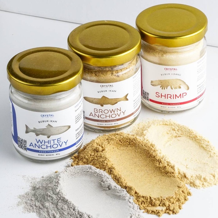 

(Set of 3 Size 80G) White Anchovy + Brown Anchovy + Shrimp Food Powder