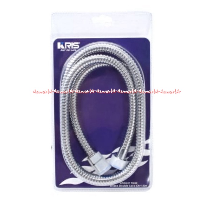 Kris Shower Hose Double Lock 1.5m Selang Panjang Selang Sambung Untuk Kran Shower Kamar Mandi Stainless Steel 150cm Krisbow