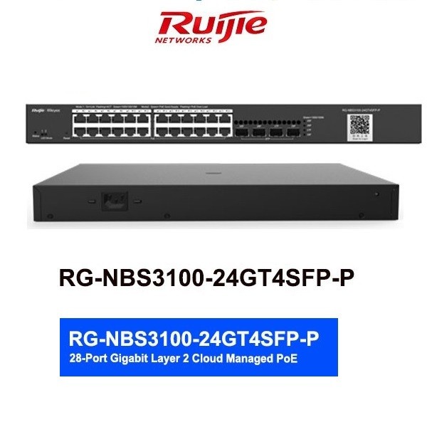 Ruijie RG-NBS3100-24GT4SFP-P 24Port GigabitPOE+4SFP L2 Managed NBS3100