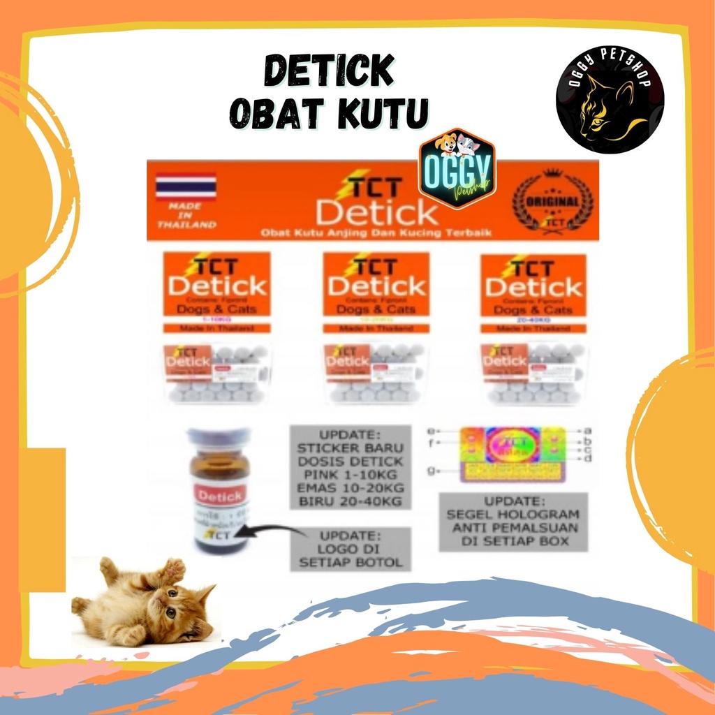 DETICK Obat Kutu Tetes Anjing Kucing 1-10kg / 10-20kg / 20-40kg