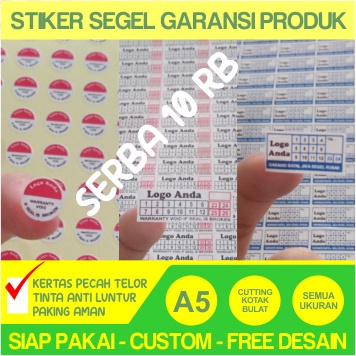 

Serba 10 Ribu Stiker segel Garansi Semua Ukuran Kertas Pecah Telor