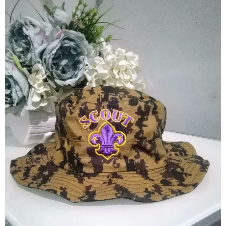 TOPI RIMBA LORENG PRAMUKA MOTIF WOSM