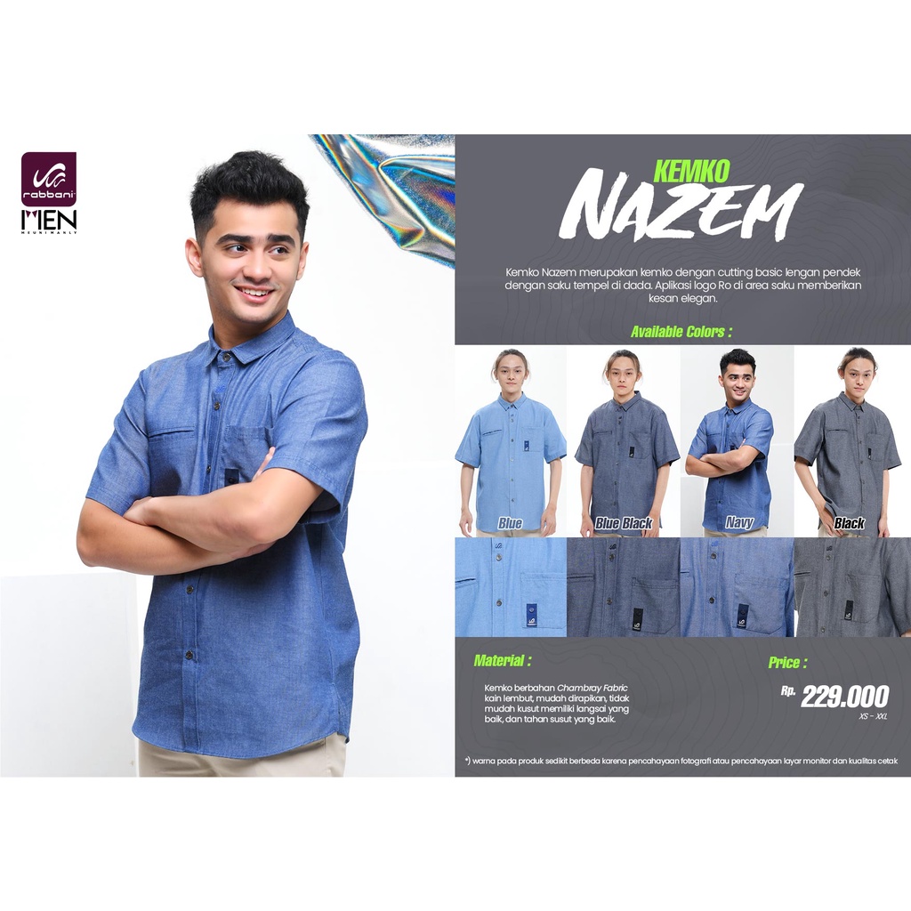 RABBANI KOKO KEMKO PRIA NAZEM ORI - Kemeja Koko Rabani Asli Lengan Panjang Baju Koko Muslim Terlaris