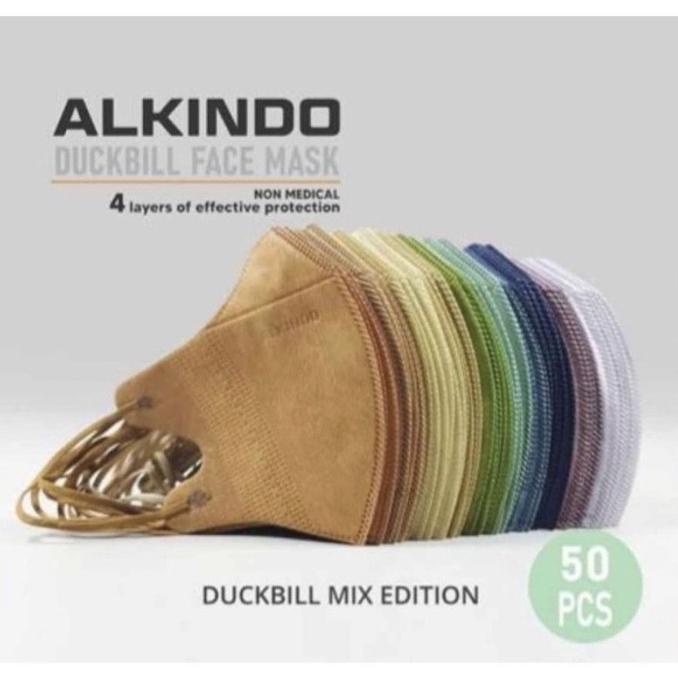 Masker Duckbill 4Ply Emboss Alkindo Mix Warna 50pcs