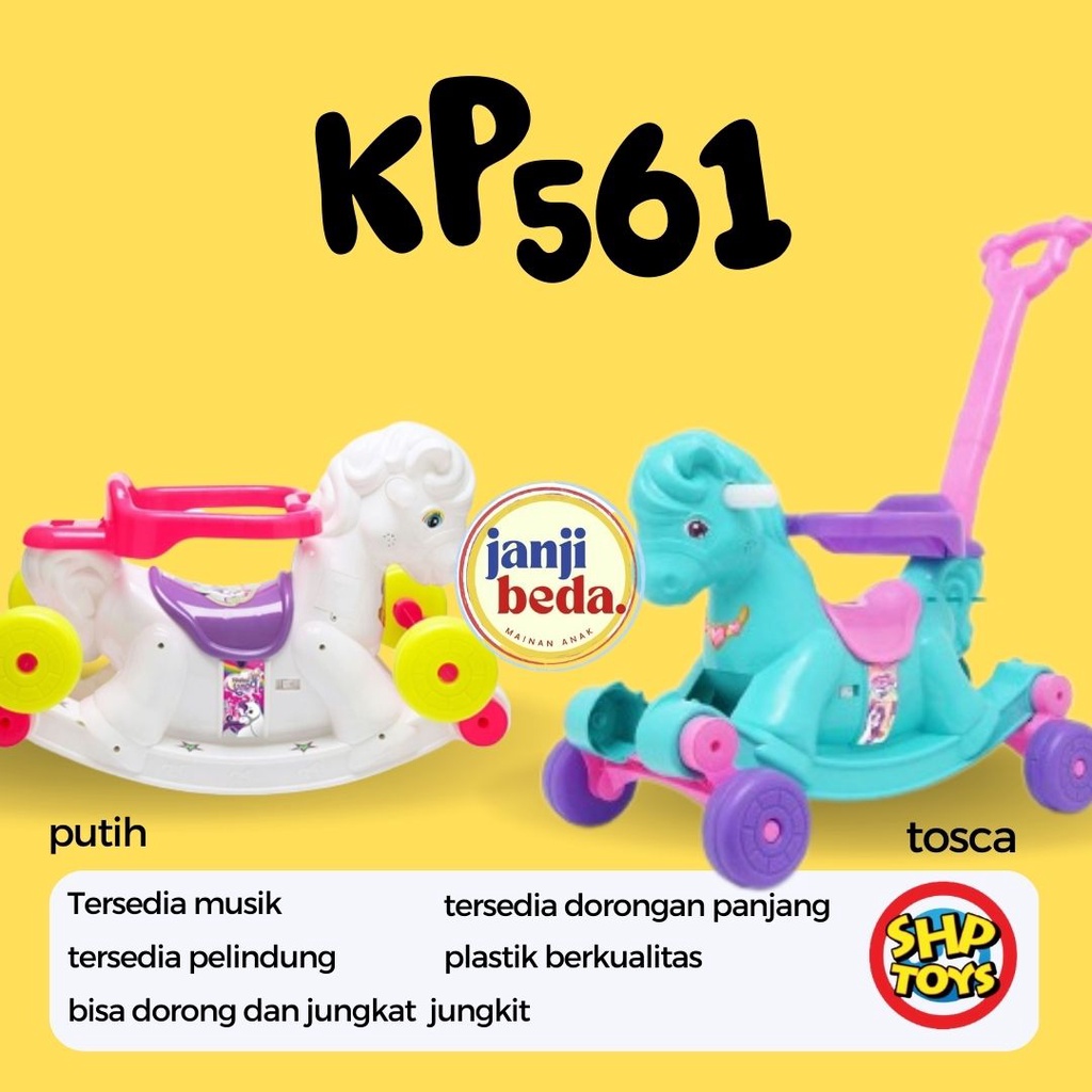 KP 561 SHP Toys Mainan Anak KUDA PUTIH TOSCA Mobil Mobilan Dorong OdongOdong KUDAAN horse white kere
