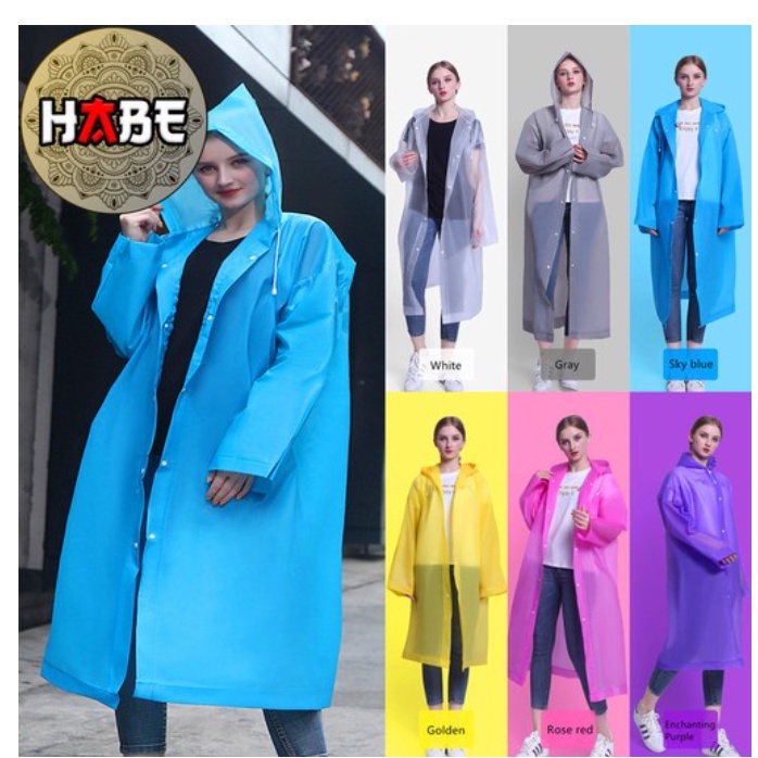 JAS HUJAN EVA TRANSPANT TEBAL DEWASA KOREA PONCHO PRIA WANITA UNIVERSAL / RAINCOAT