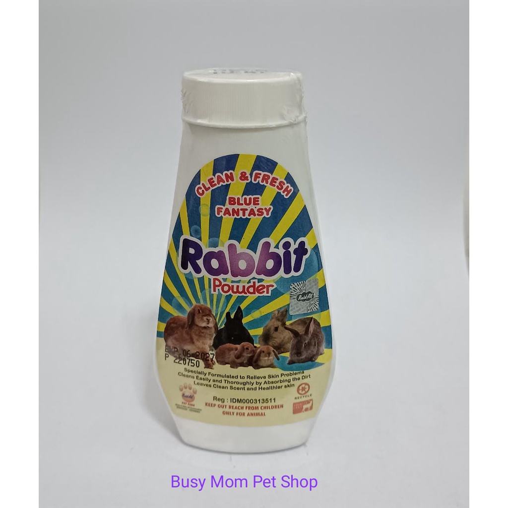 Bedak Rabbit Talcum Powder Wangi Blue fantasy