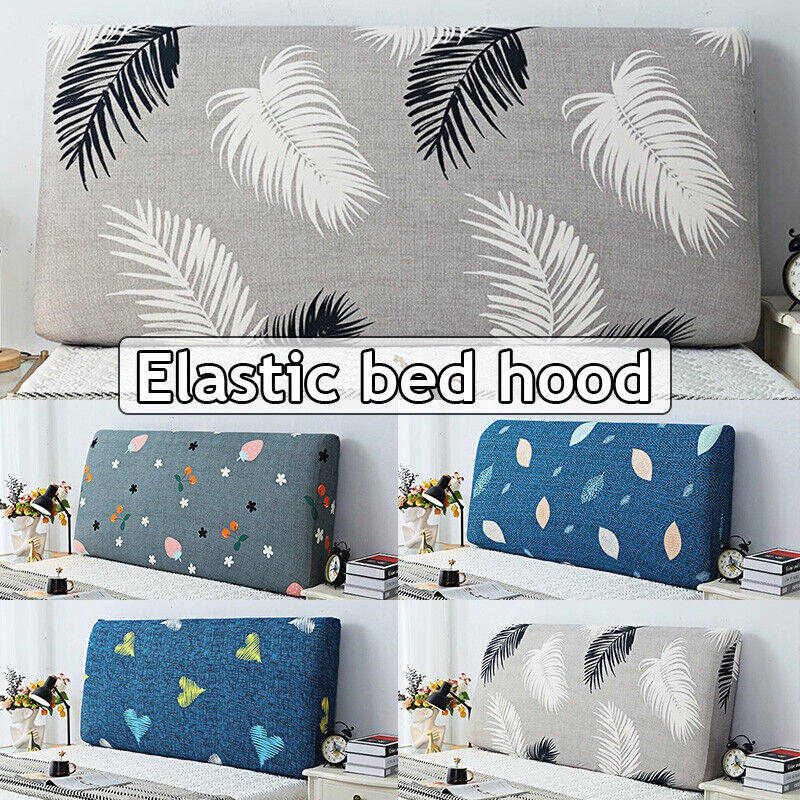 Elastic Bed Cover Headboard Motif Daun - Cover Sandaran Kepala Ranjang