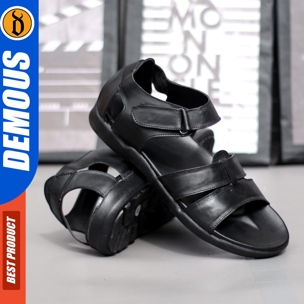 DEMOUS Haku - Sandal Slop Casual Kulit Asli Pria