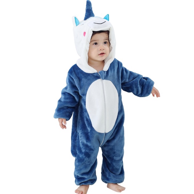 Onesie Kostum Costume Bayi Balita Unicorn Biru Blue Cosplay