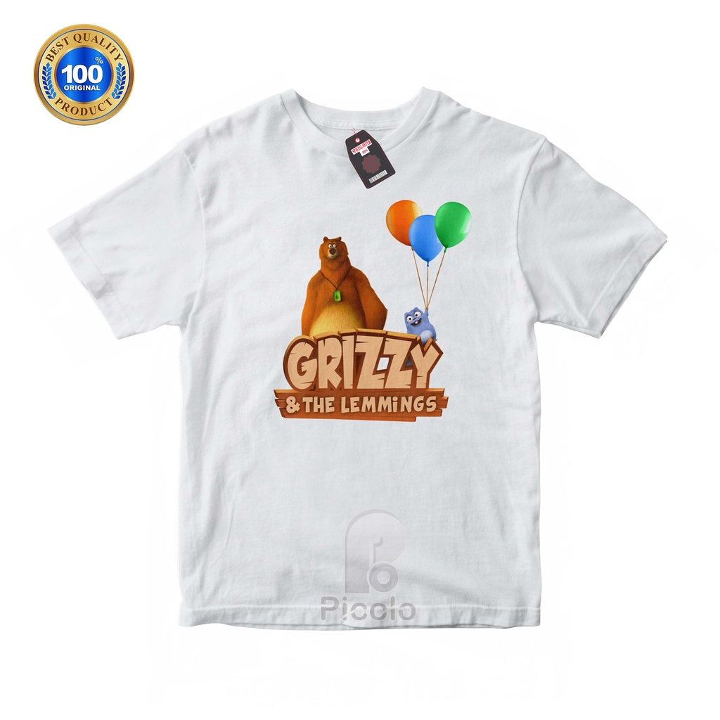 (FREE NAMA) BAJU KAOS ATASAN ANAK MOTIF KARTUN GRAZZY AND THE LEMMINGS UNISEX Bahan COTTUN