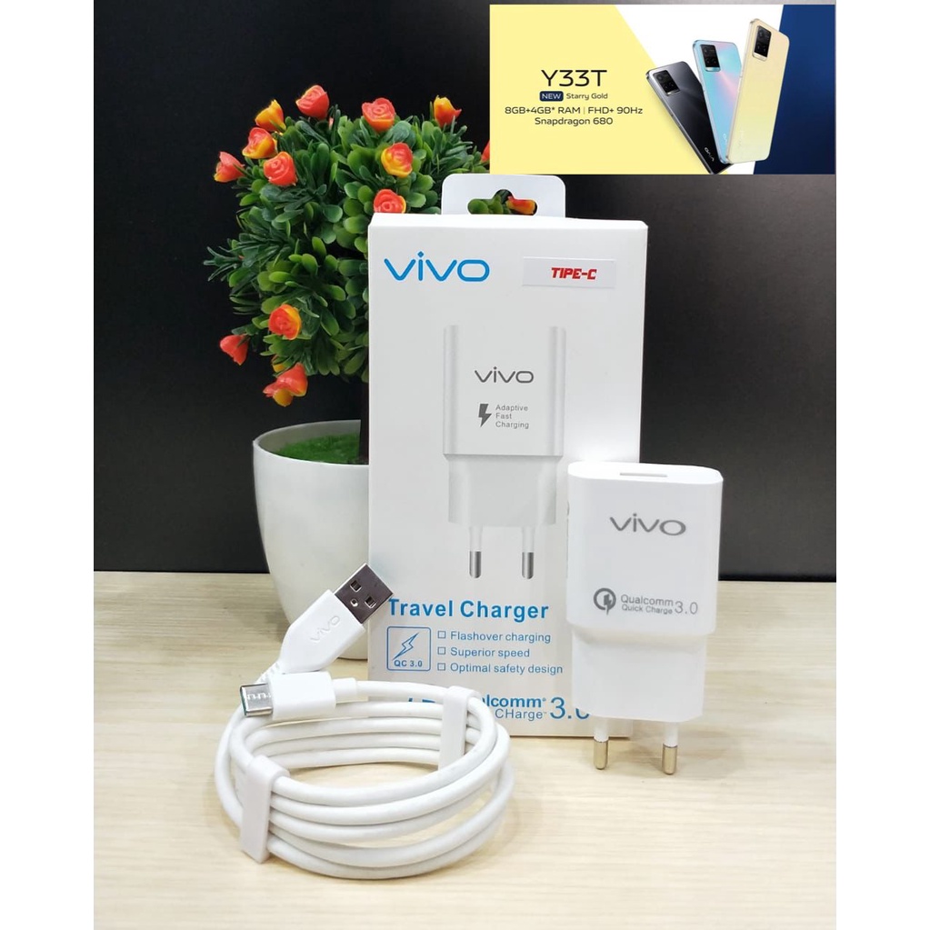 NEW Charger Vivo Y33s Y21 Y33T Fast Charging Micro dan Type C 18 Watt by. sultan