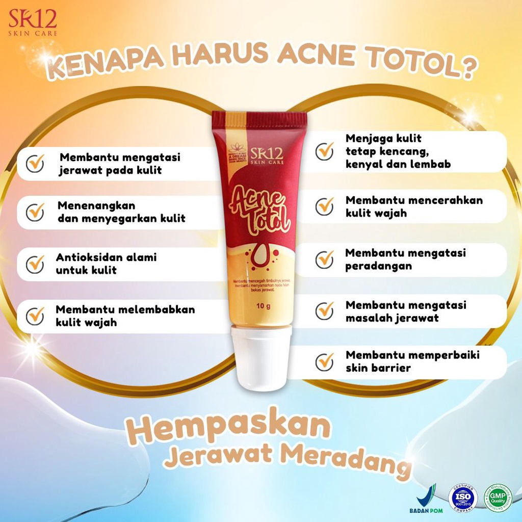 KRIM JERAWAT TOTOL SR12 BPOM AMAN / MENGEMPESKAN JERAWAT / CREAM TUMPAS JERAWAT / PERAWATAN JERAWAT