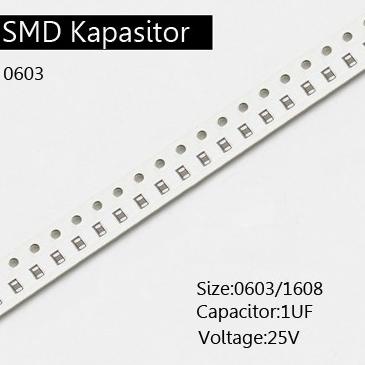 Capacitor 0603 1UF smd 1608 105 25v Kapasitor AD16 puw331 Juara