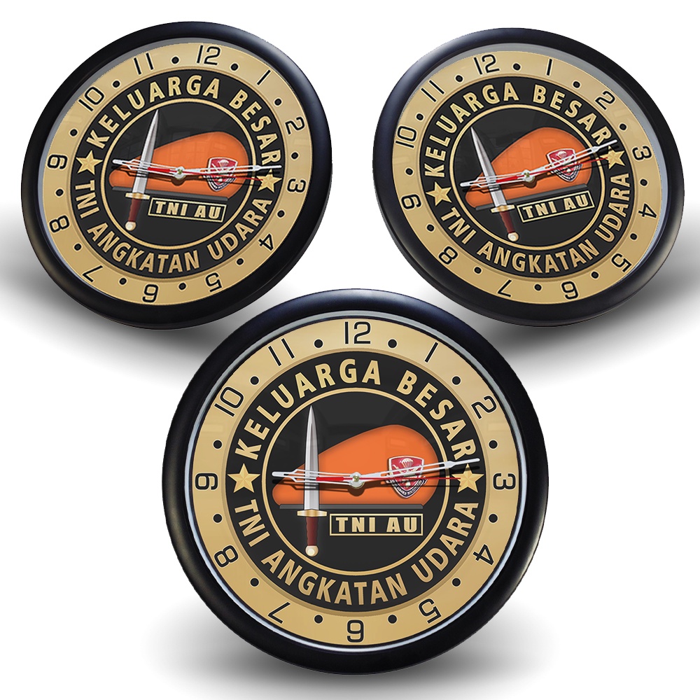 (Masuk) Jam Dinding KELUARGA BESAR TNI-AU {Istimewa} Light Gold