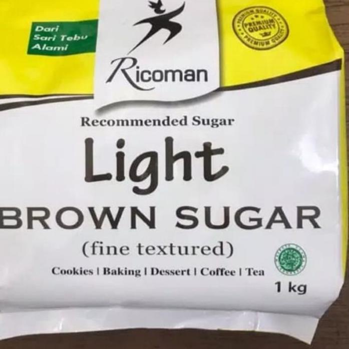 

☃ Ricoman Light brown sugar kemasan 1kg ♪