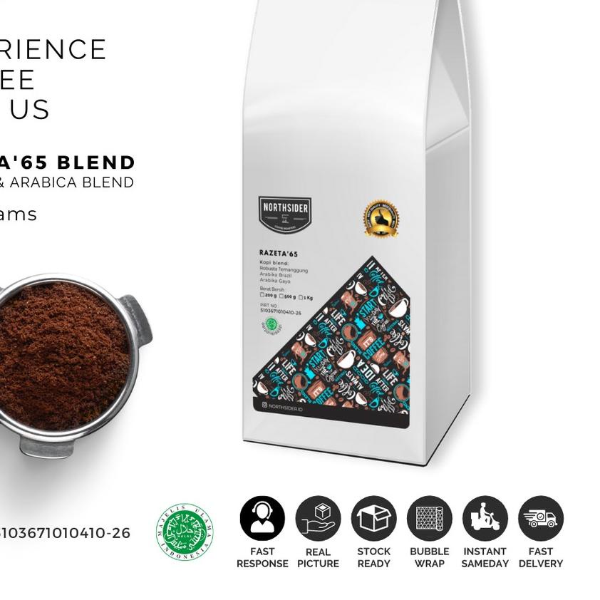 

➹ BIJI KOPI SUSU RAZETA'65 BLEND ROBUSTA-ARABIKA - 1KG NORTHSIDER COFFEE ♣