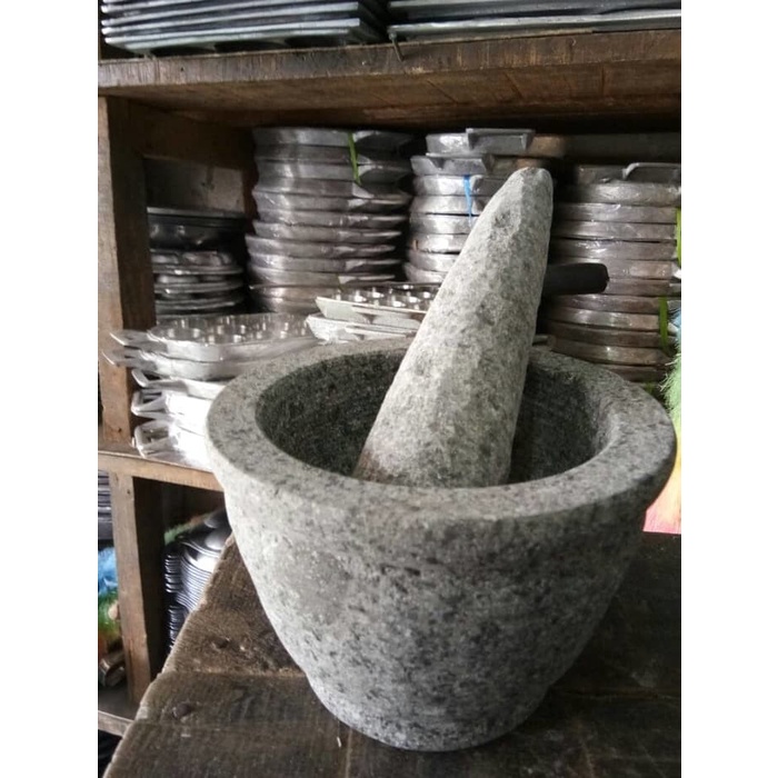 Terlaris Lumpang Batu Ulekan Bubut 16Cm