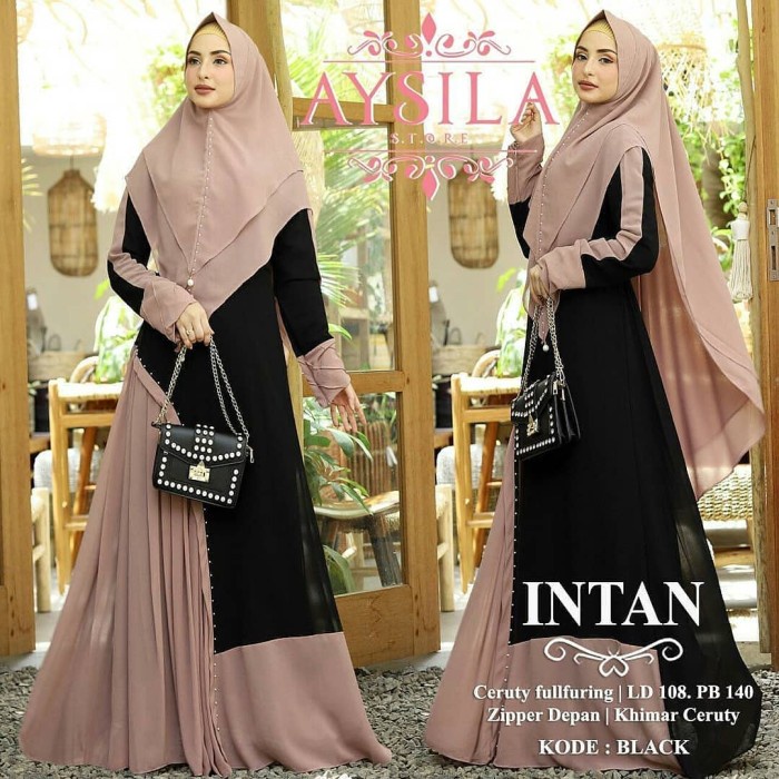 INTAN SYARI Baju Gamis Wanita Set Hijab Murah Bagus Terlaris - ARMY, M L5R0