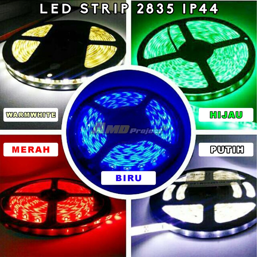 Lampu Led Strip 2835 IP44 12V 5M Putih 3528 IP44 Waterproof