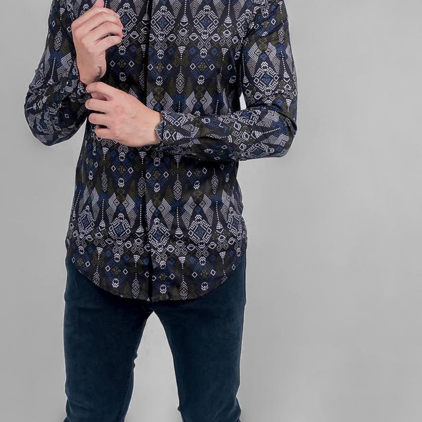 ➦ DGM Fashion Kemeja Batik Songket Pria Batik Pria Lengan Panjang Batik Premium Batik Songket ✤