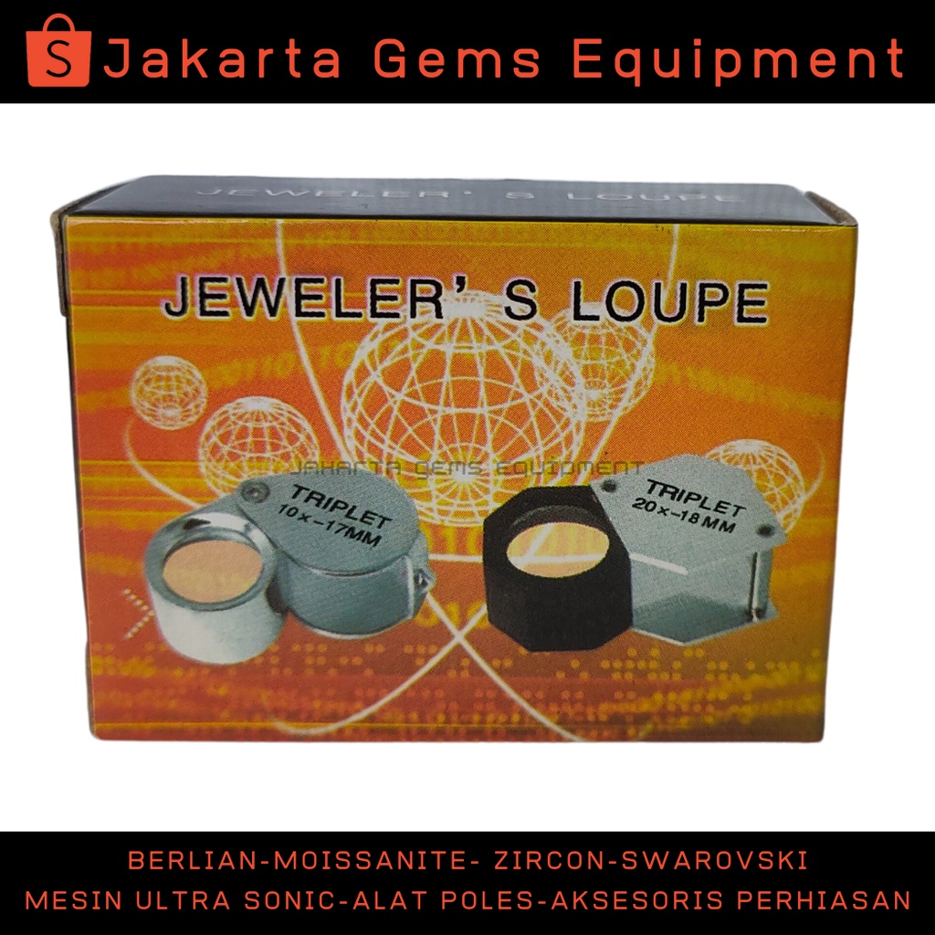 Triplet - Loupe - 30x21mm - Kaca Pembesar